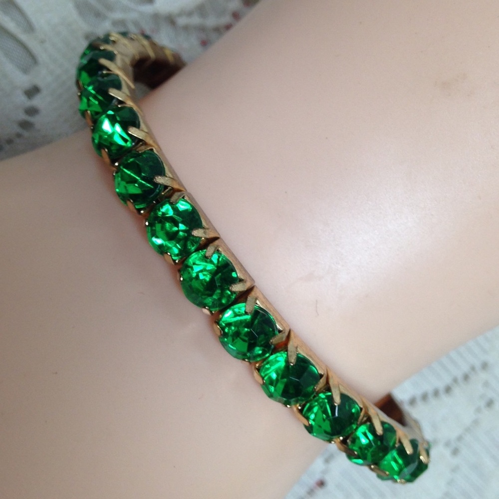 3pc Multi-Color Rhinestone Stretchable Bracelets - image 3
